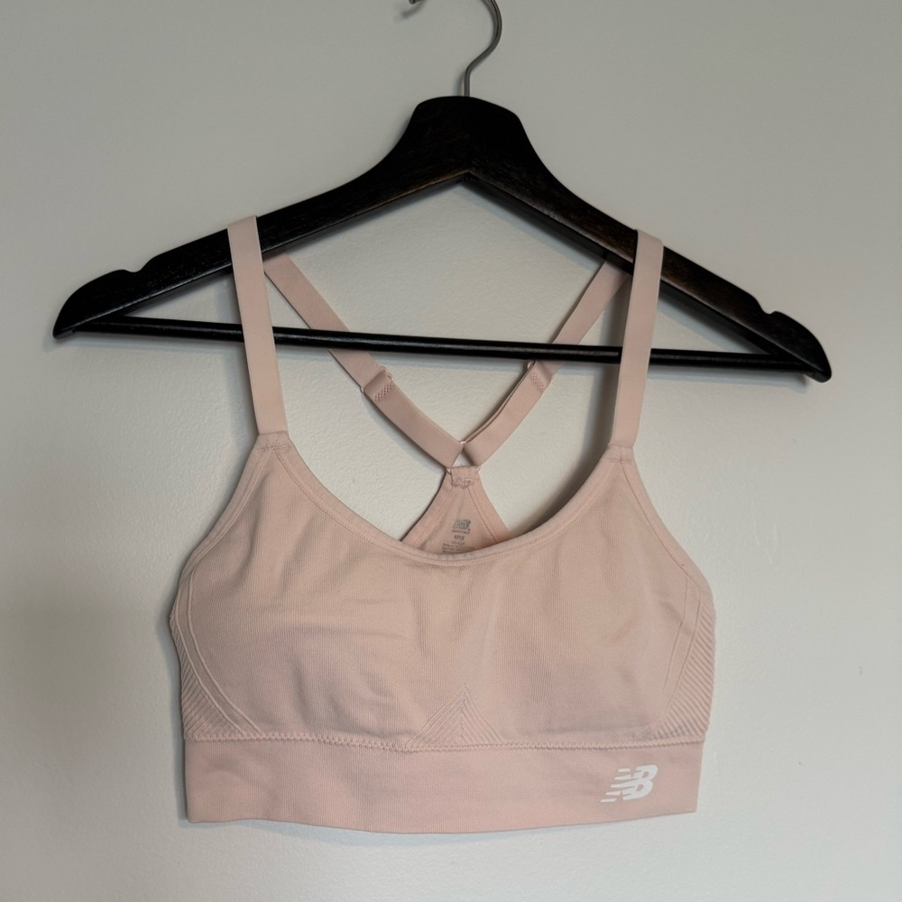 New Balance Baby Pink Sports Bra M IEC